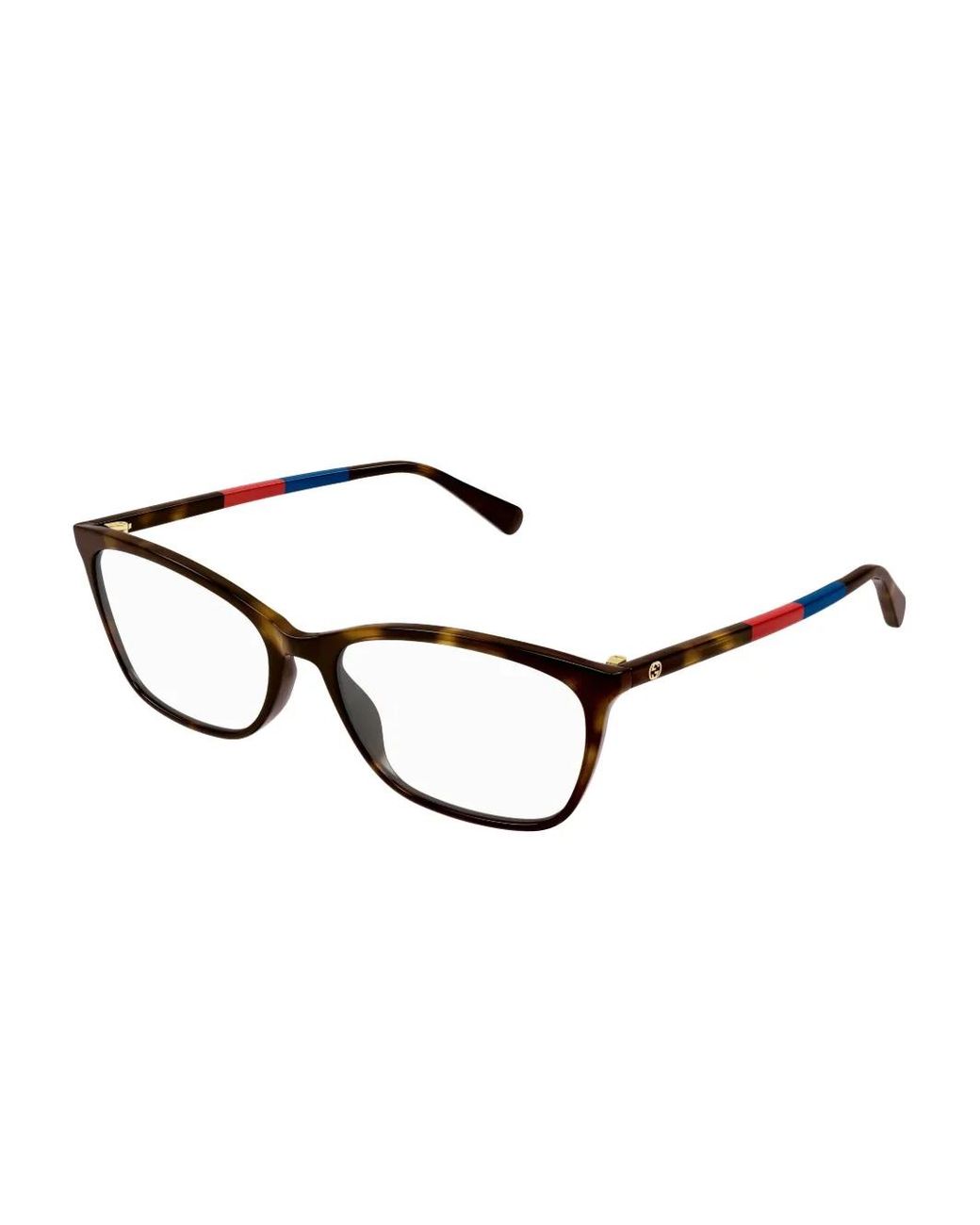 Gucci Brown Rectangle-Frame Glasses