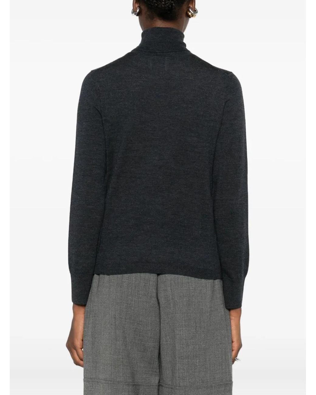 Allude Black Roll-Neck Top