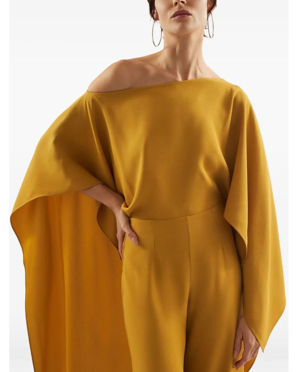 ‎Taller Marmo Metallic Jerry Cape-Detail Jumpsuit