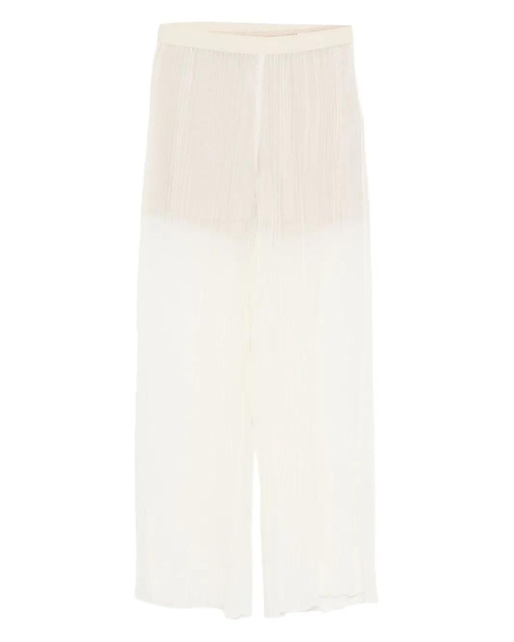 Alysi White Semi-Sheer Trousers