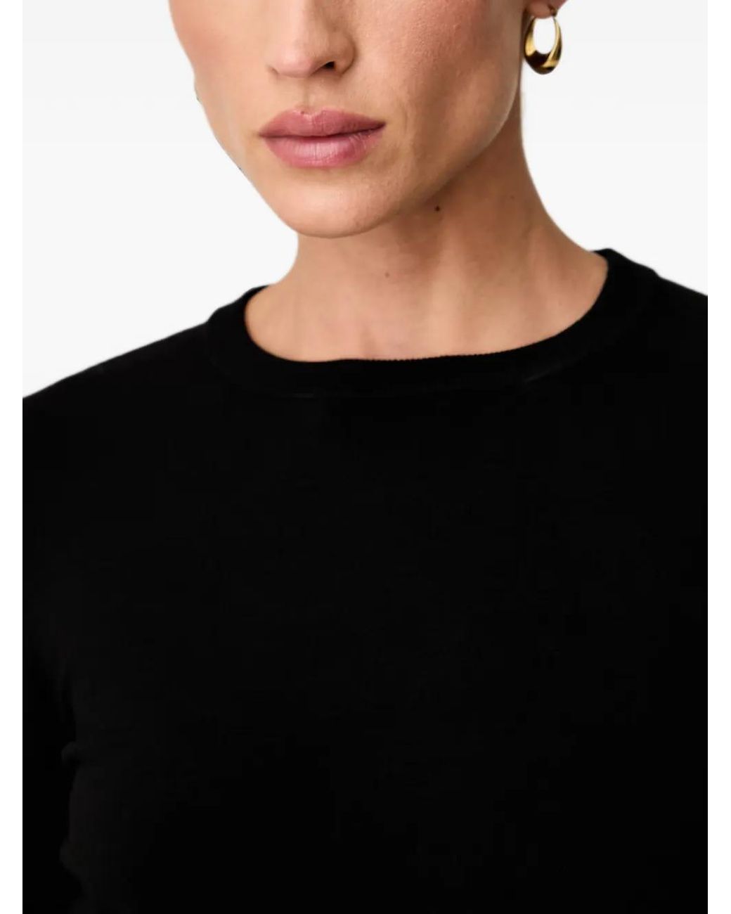 Trussardi Black Fine-Knit Round-Neck Sweater