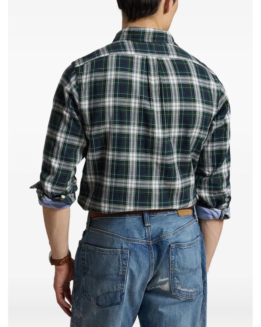 Polo Ralph Lauren Blue Oxford Tartan Button-Down Shirt for men
