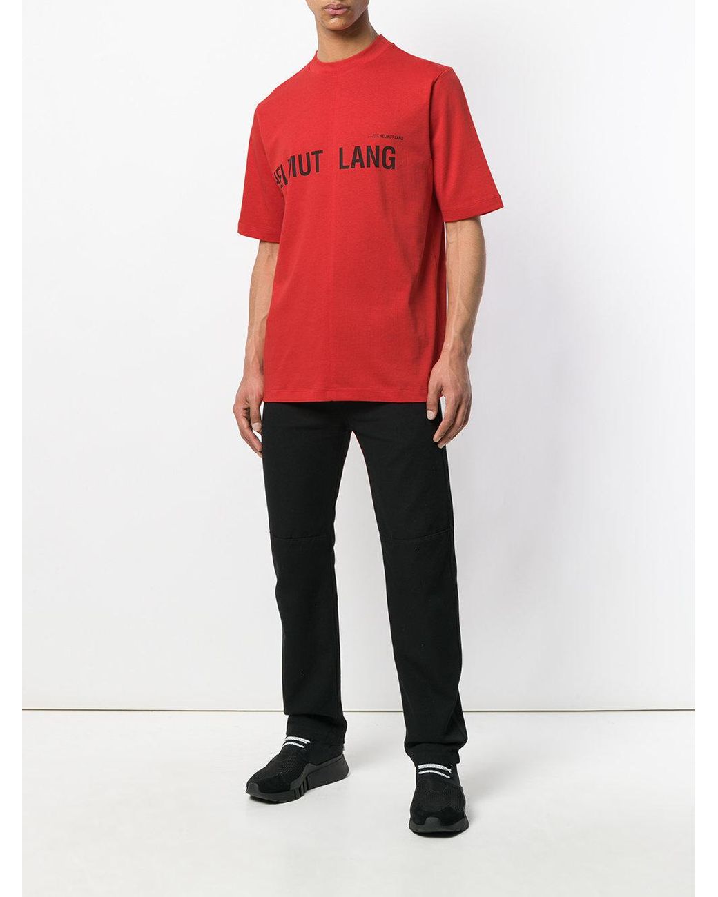 tornado direkte Konflikt Helmut Lang Men's Red Logo Printed T-shirt