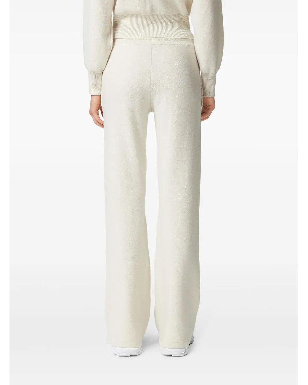 Versace White Wool-Blend Flared Towel Pants