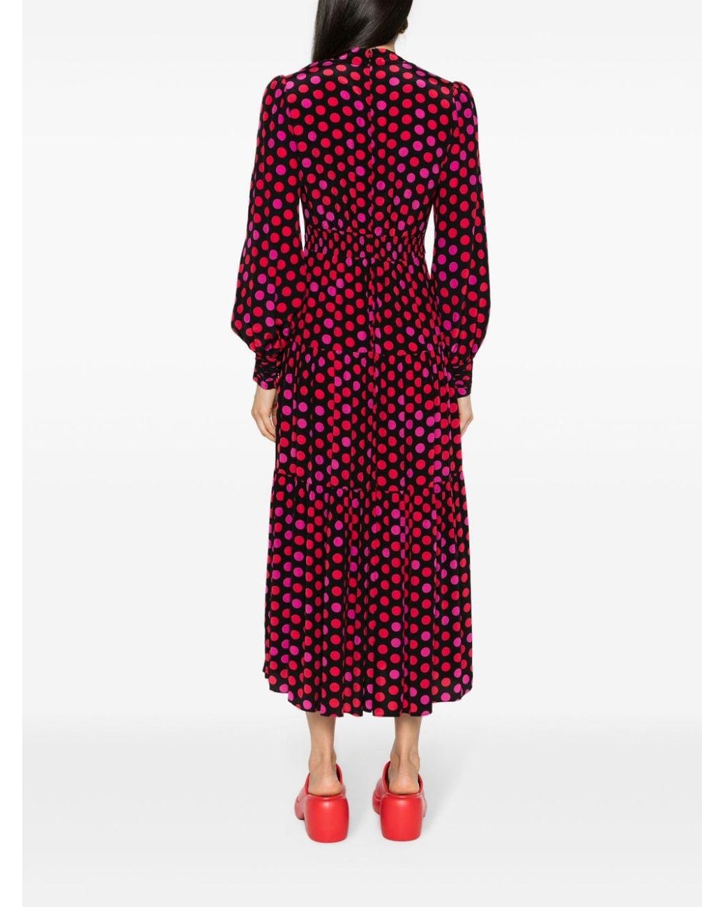 Diane von Furstenberg Gil Magic Dot Berry print Dress in Red Lyst