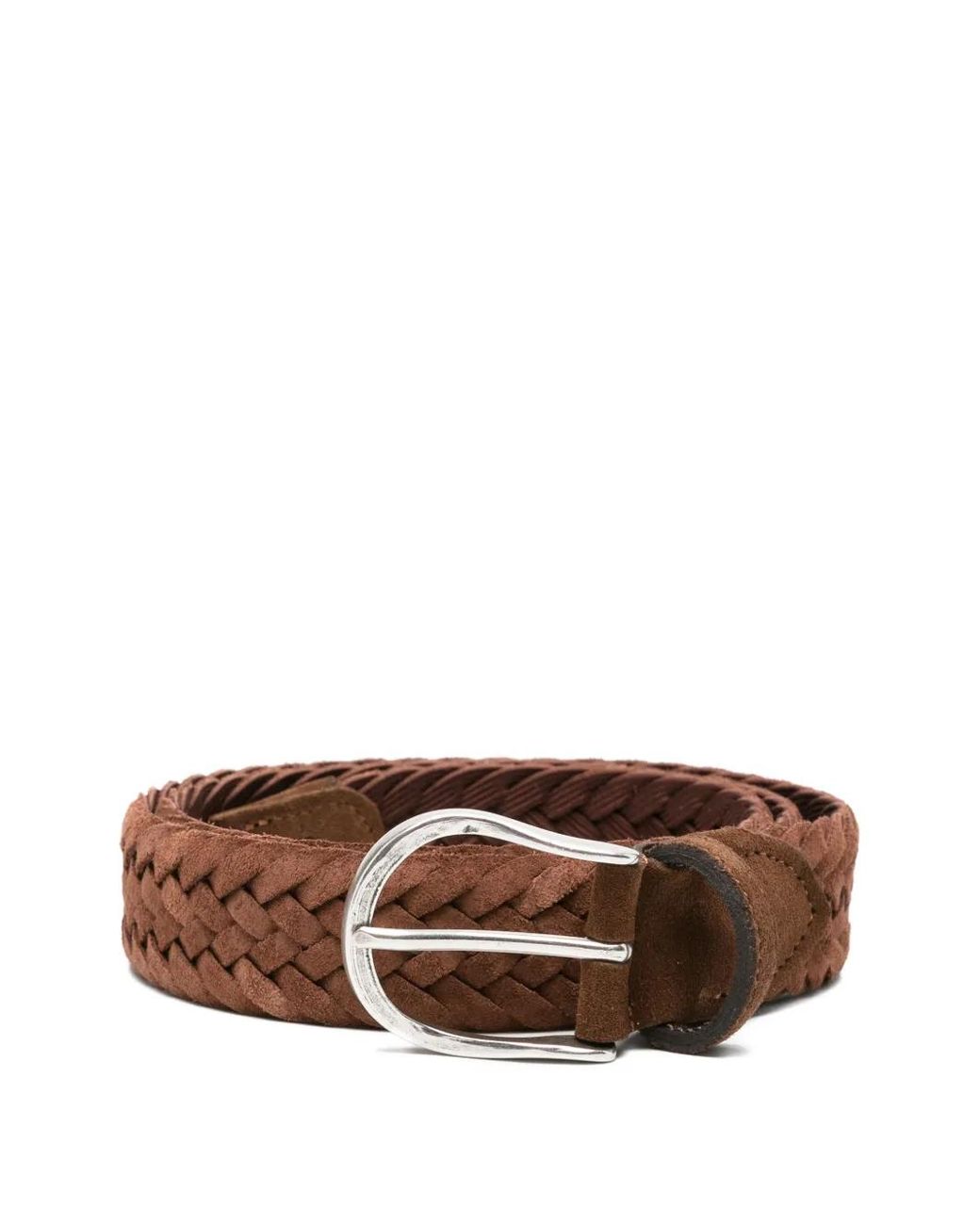 Eraldo Brown Braided Suede Belt for men