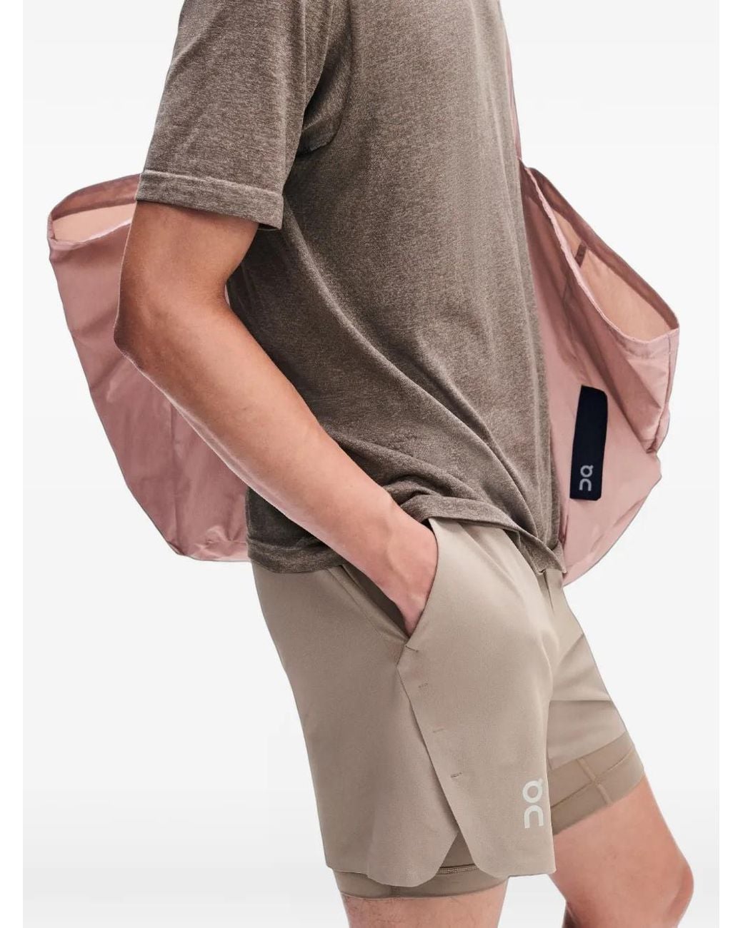 On Shoes Gray Train 2-In-1 Shorts for men