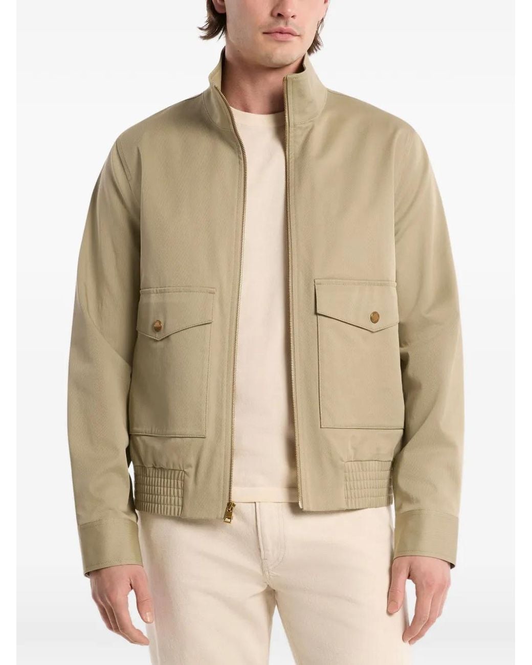 Michael Kors Natural Veste Bomber Harrington En Coton Stretch for men