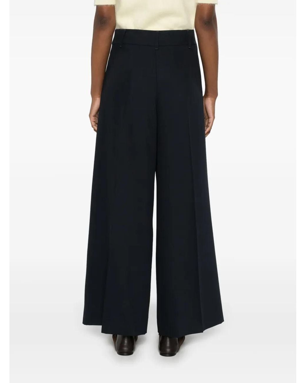Max Mara Blue Wide-Leg Trousers
