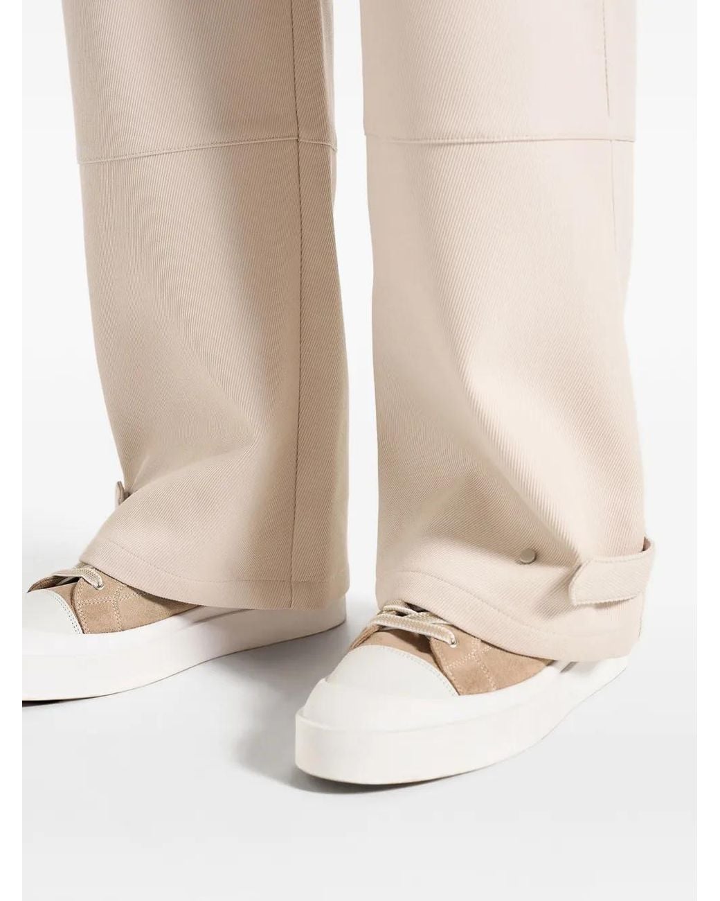 Manière De Voir Natural Mathis Twill Signature Wide Leg Cargo Trousers for men