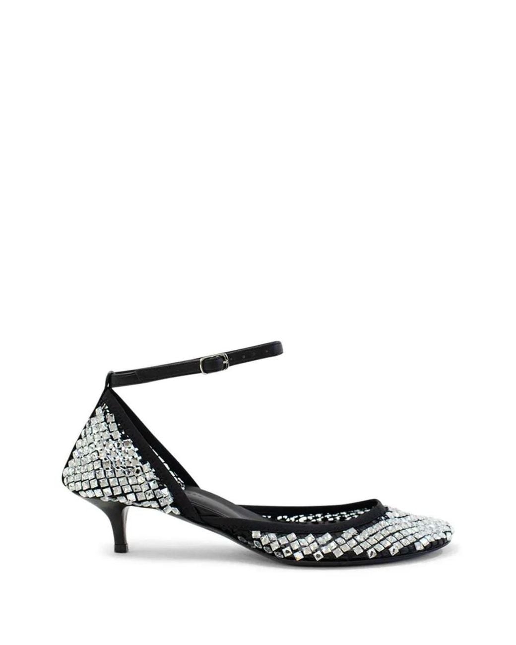 Christopher Esber White Minette Crystal-Embellished Mesh Pumps