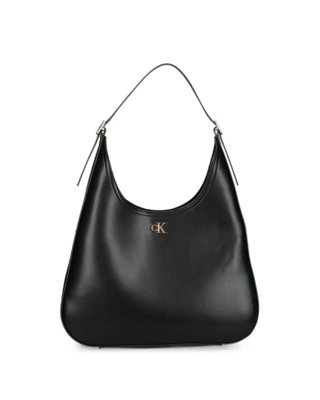 Calvin Klein Black Logo-Plaque Shoulder Bag