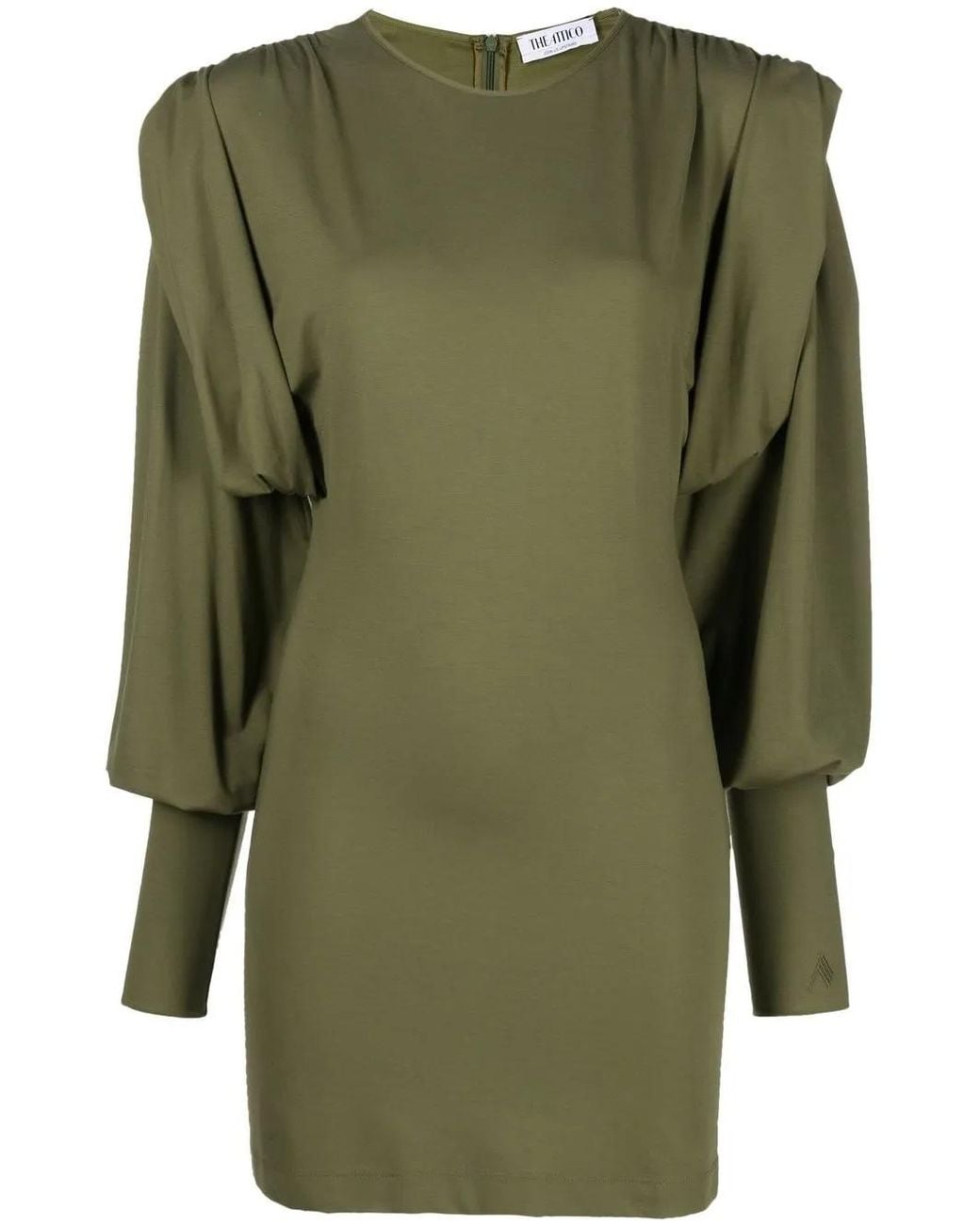 The Attico Green Quinn Fitted Mini Dress