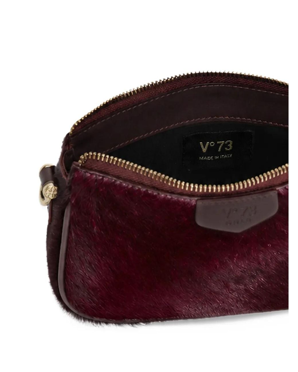 V73 Purple La Sauvage Calf-Hair Zip-Top Mini Bag