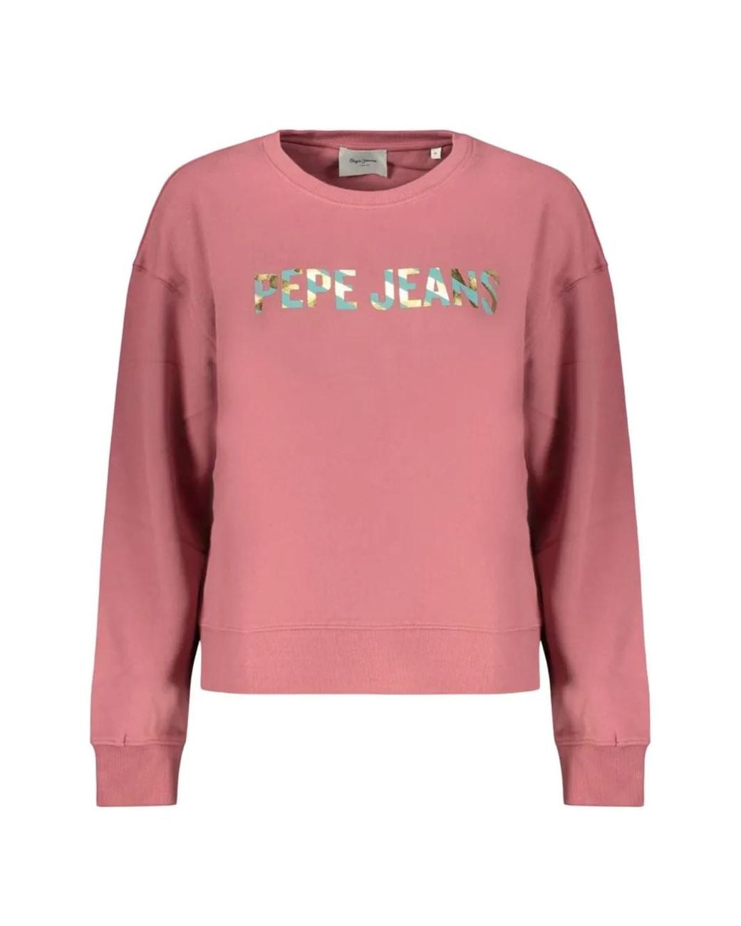 Pepe Jeans Pink Logo-Print Drop-Shoulder Sweatshirt