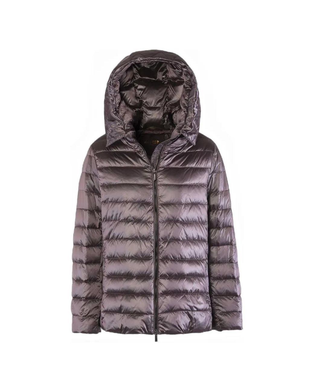 Moorer Brown Quilted Hooded Jacket