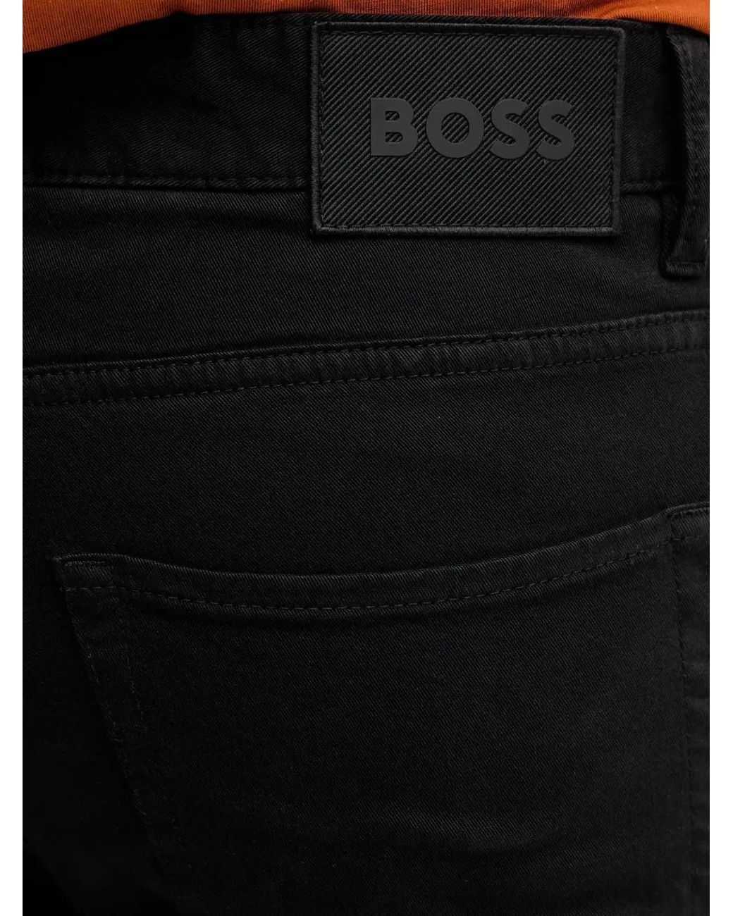 Boss Black Logo-Patch Slim Trousers for men