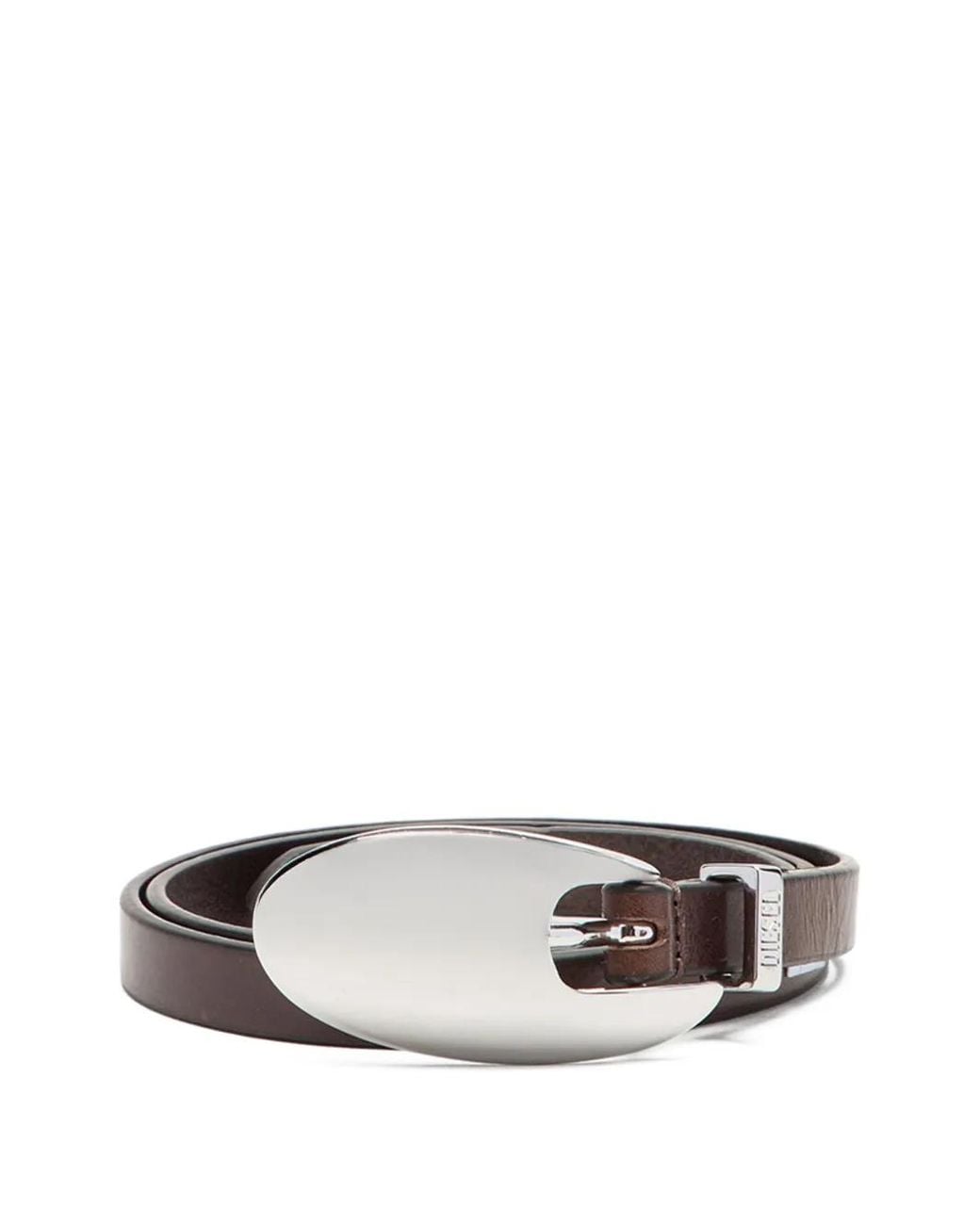 DIESEL White Narrow Silk And Nylon Belt