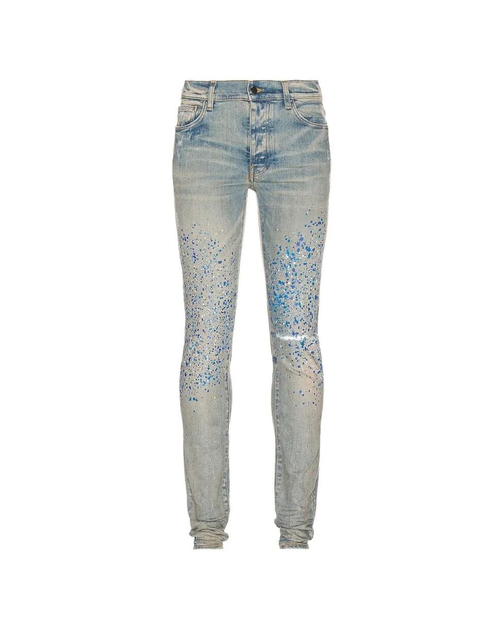 Amiri Blue Embellished Jeans for men