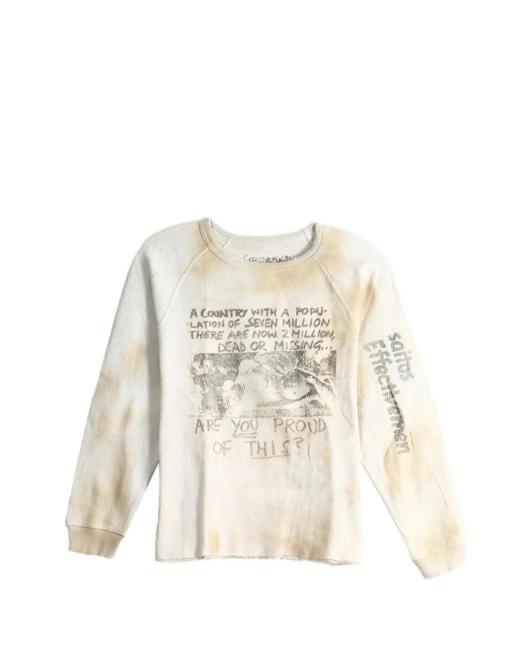 SAITOS White Are You Proud? Waffle-Knit Long-Sleeve T-Shirt