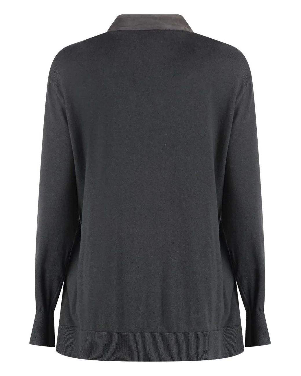 Moorer Gray Suede Cardigan