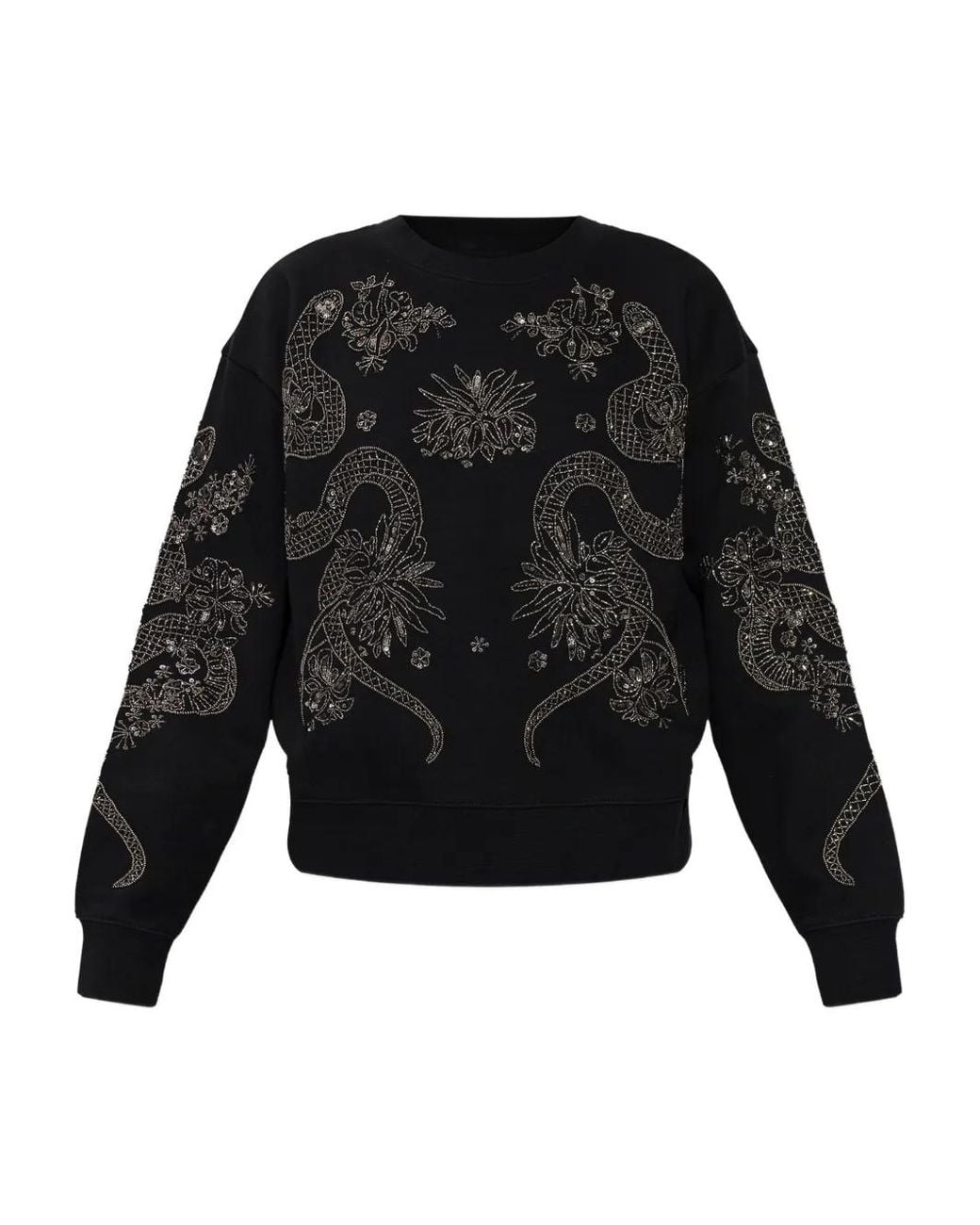 AllSaints Black Cecile Embellished Sweater
