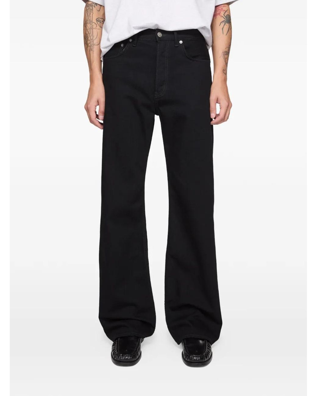 Acne Black Regular Fit Jeans for men