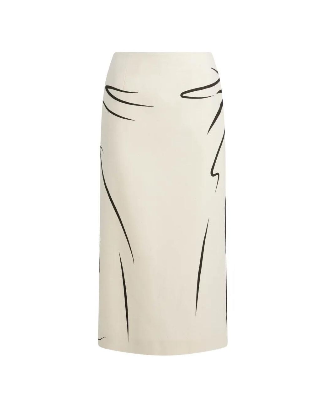Moschino Natural Printed Cotton Skirt