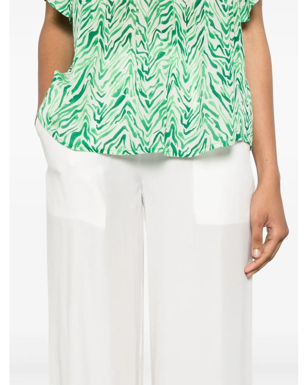 P.A.R.O.S.H. White Enver Straight-Leg Trousers