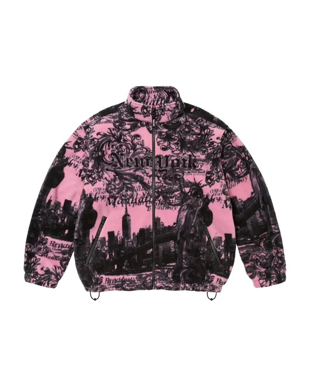 Supreme Red Graphic Fleece Jacket for men