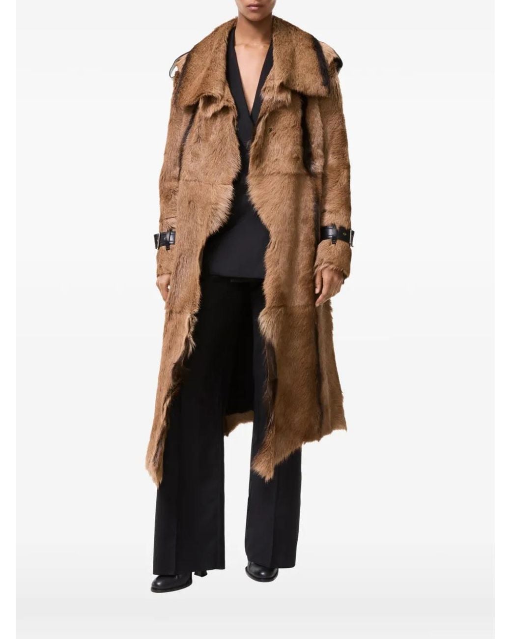 Burberry Black Long Shearling Linley Coat