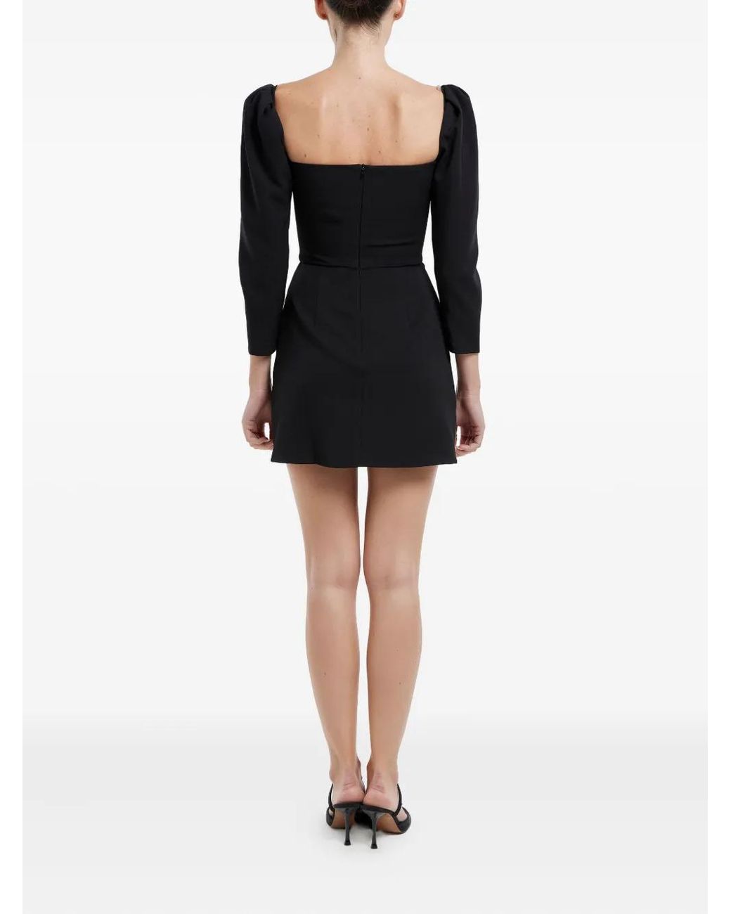 POST MERIDIEM Black Long-Sleeve A-Line Mini Dress
