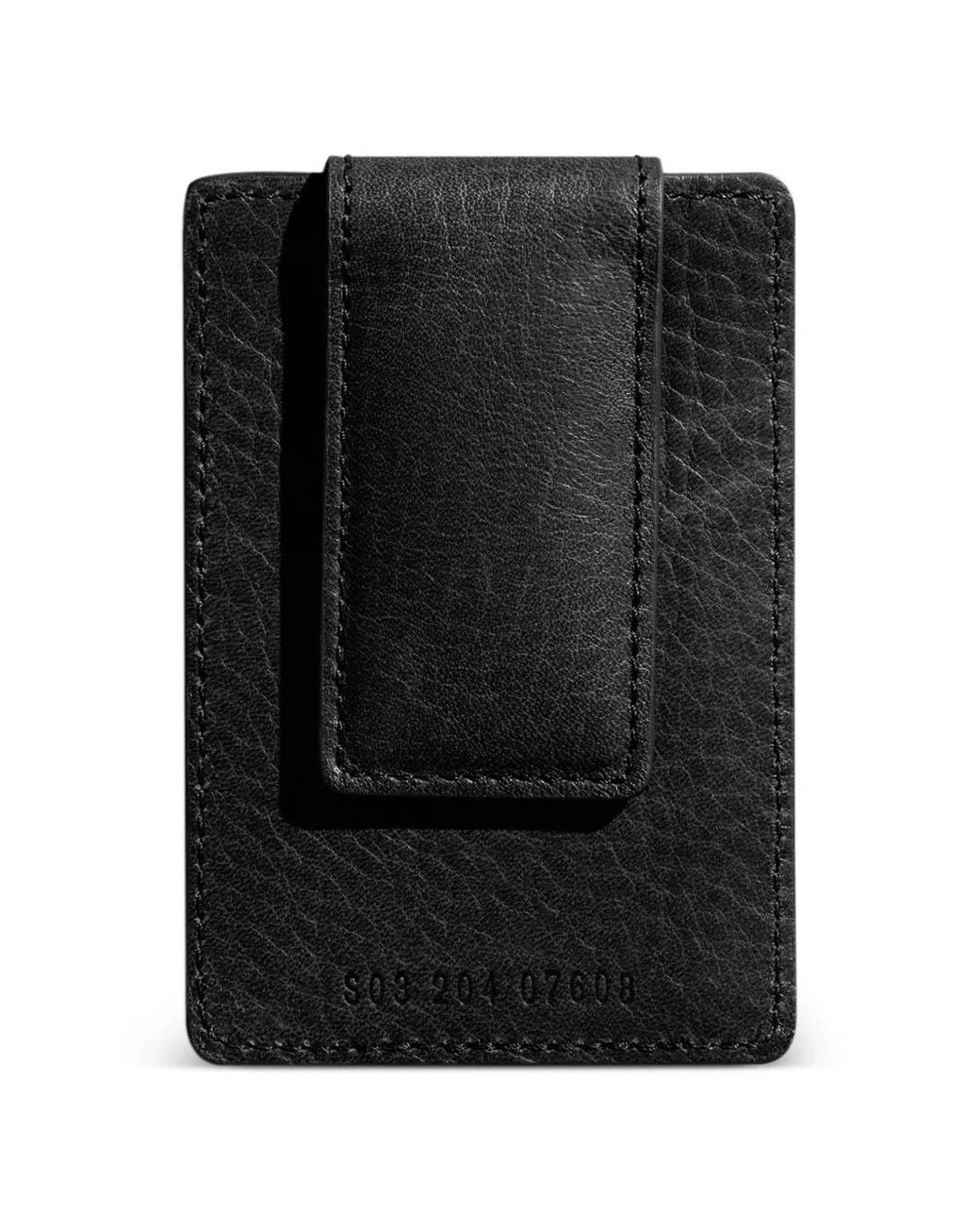 Shinola Black Magnetic Money Clip Card Wallet for men