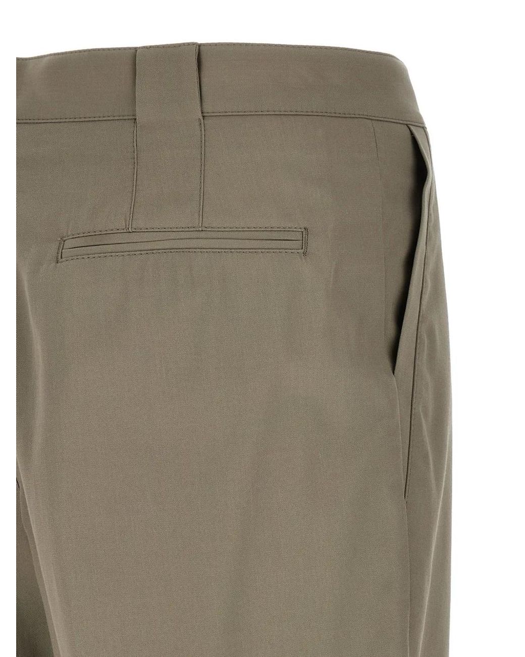 Brunello Cucinelli Gray Cotton Crêpe Batavia Trousers With Pleat for men
