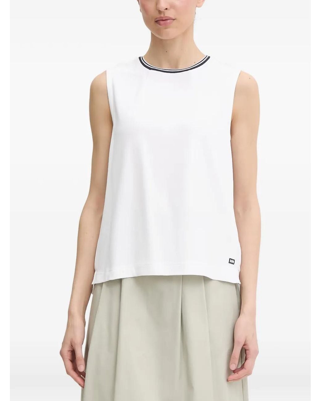 Helly Hansen White Portofino Logo-Patch Tank Top