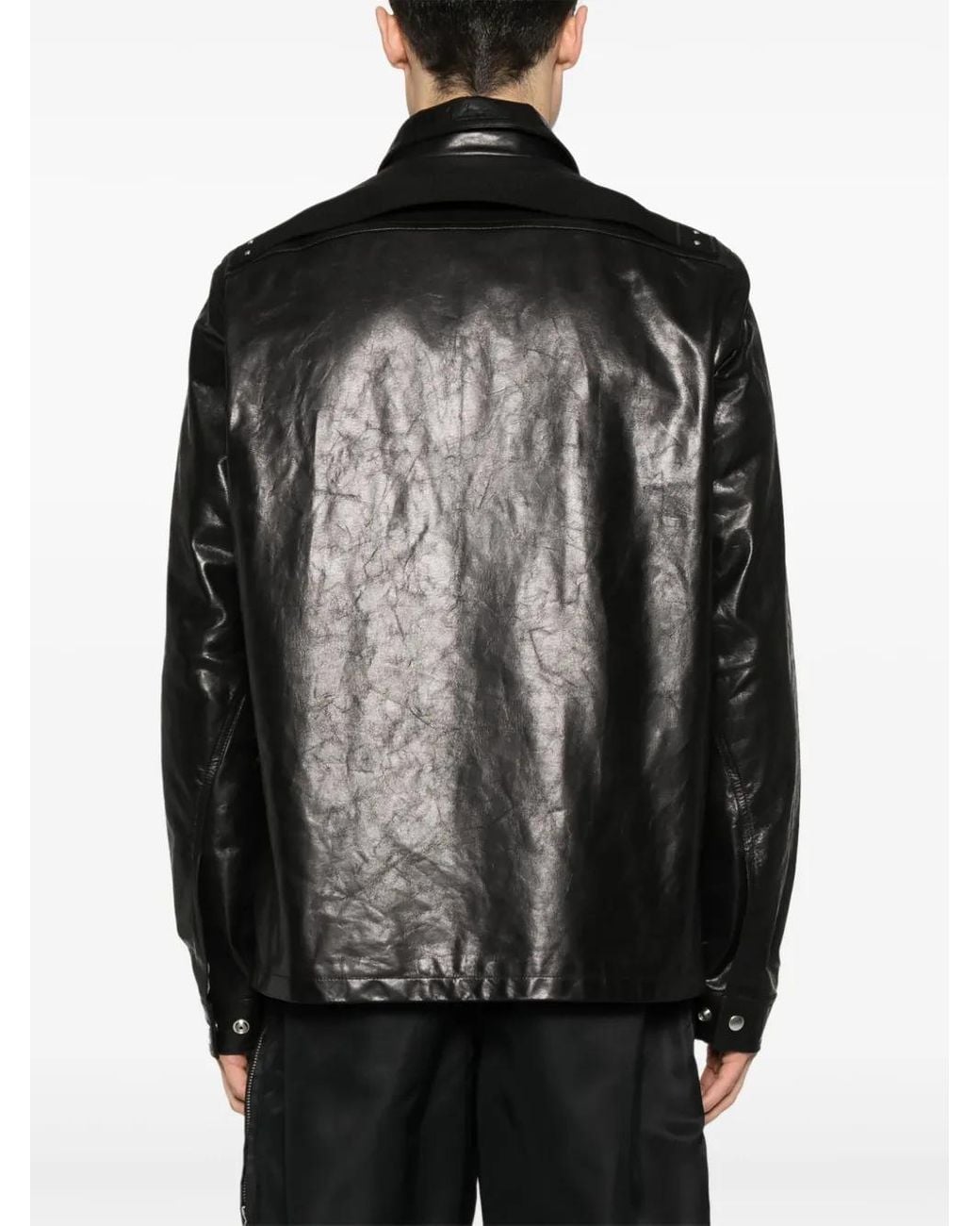 Rick Owens Leren Jack in het Black voor heren