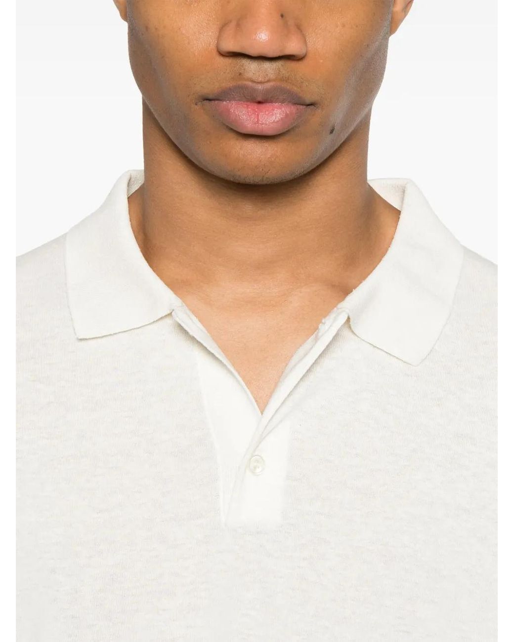 Moncler White Short Sleeve Polo Shirt for men