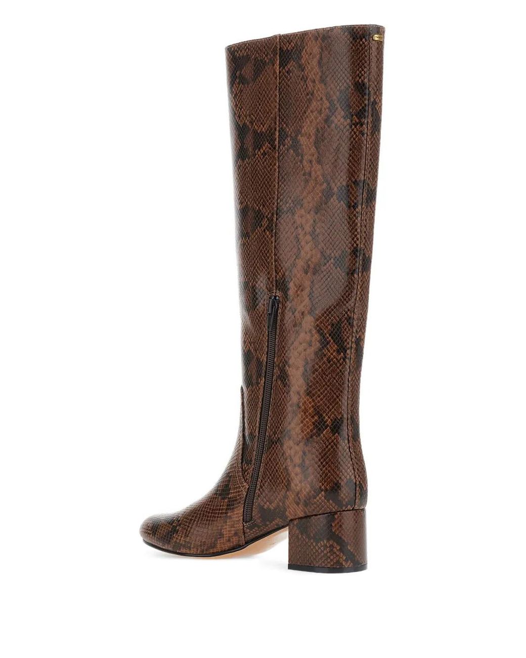 Twinset Brown 50Mm Snake-Print Block-Heel Boots