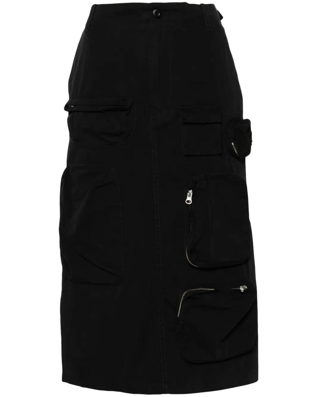 MM6 by Maison Margiela Black Single Stitch-Logo Cargo Skirt