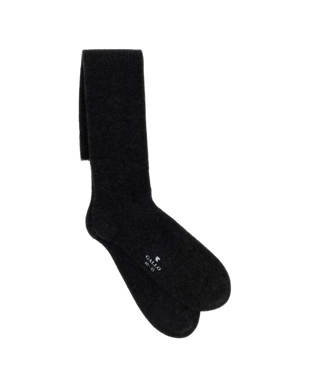 Gallo Black Fine-Knit Cashmere-Blend Socks for men