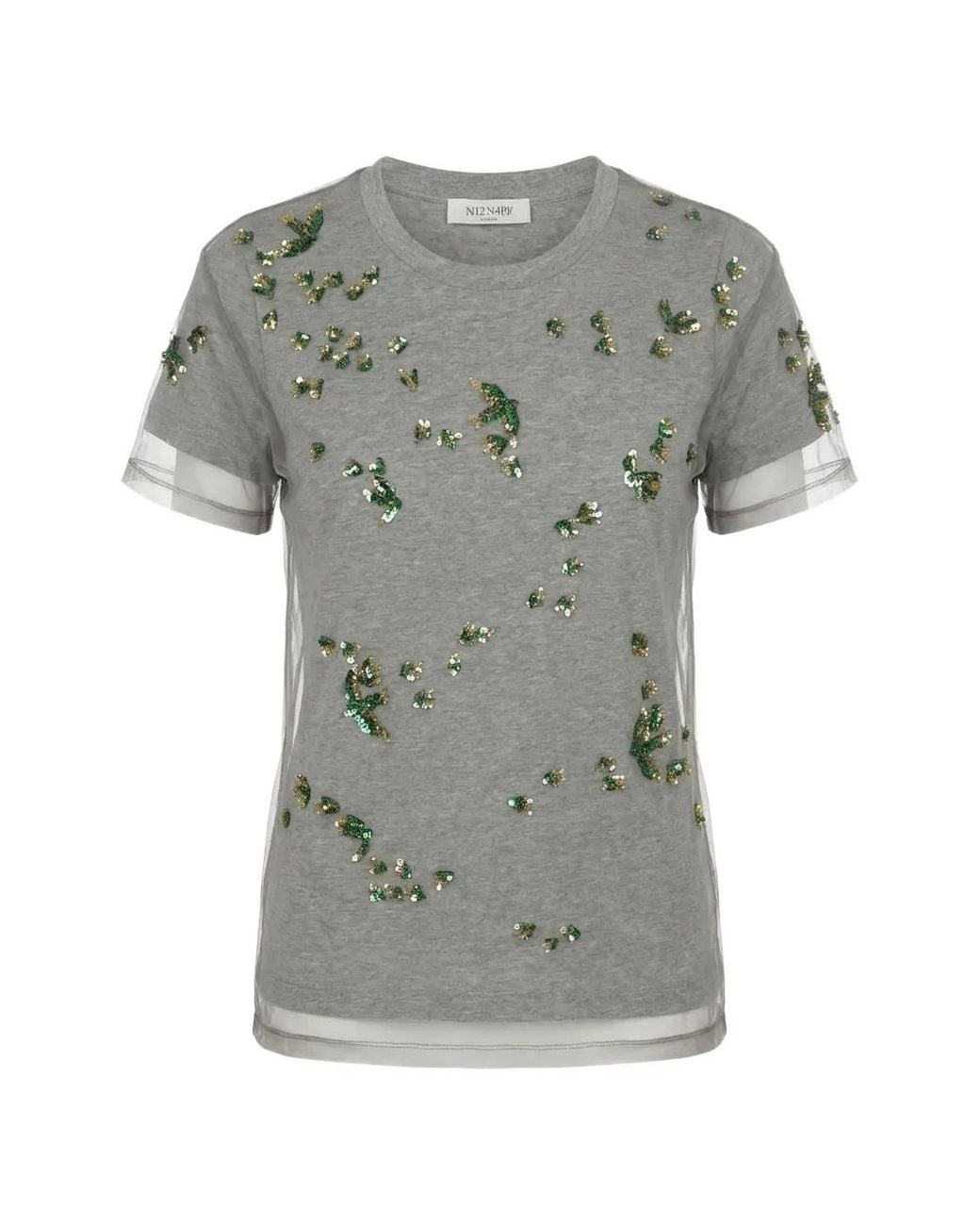 Valentino Garavani Gray Sequin-Embellished Layered T-Shirt for men