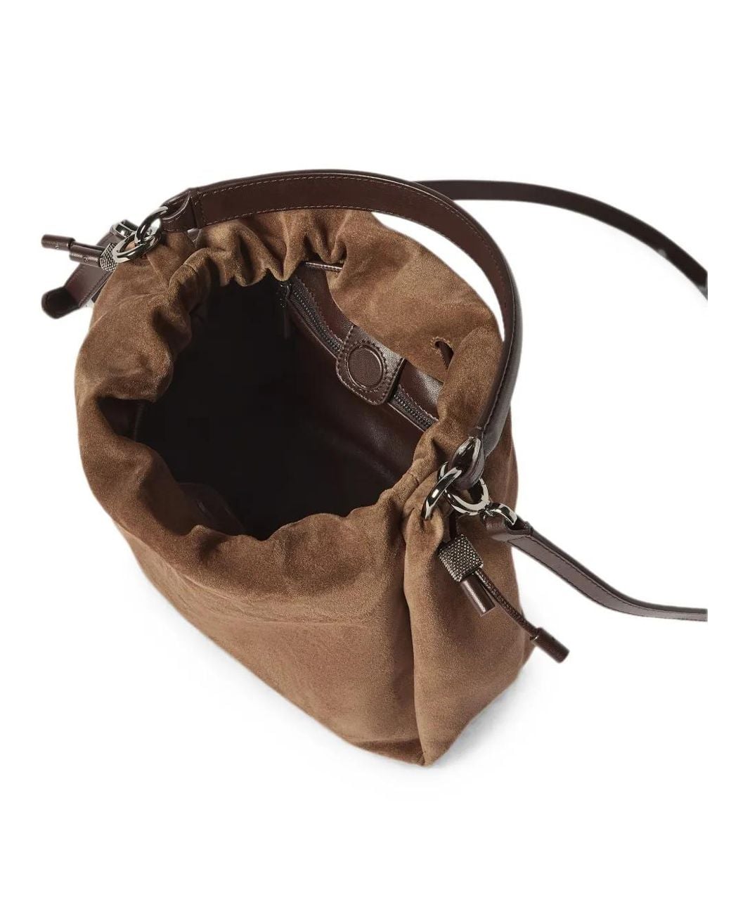 Brunello Cucinelli Brown Mellow Small Bucket Bag