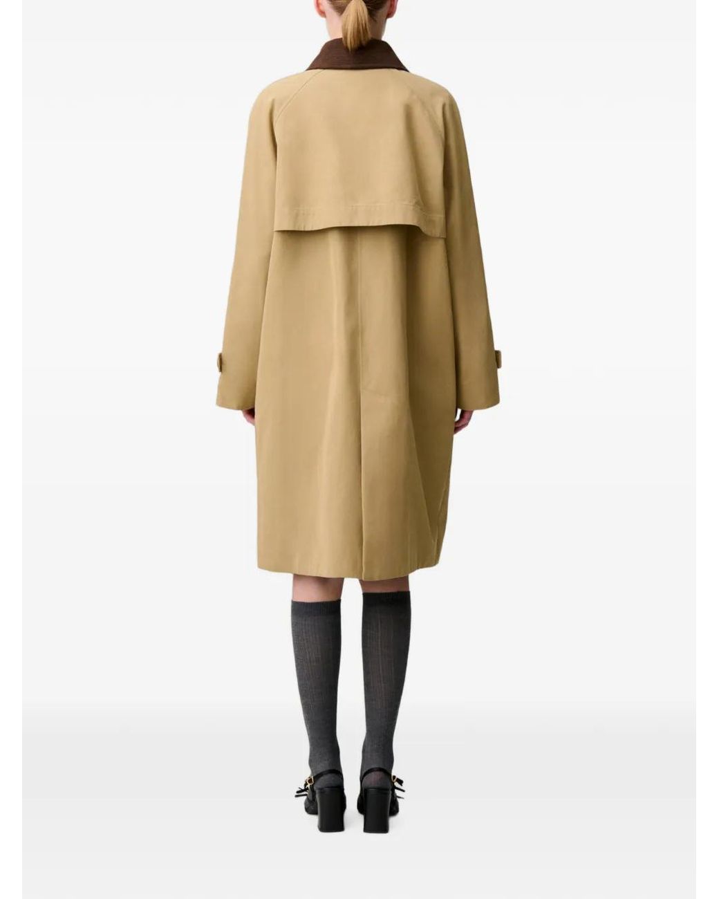 Claudie Pierlot Natural Removable Velvet Collar Trench