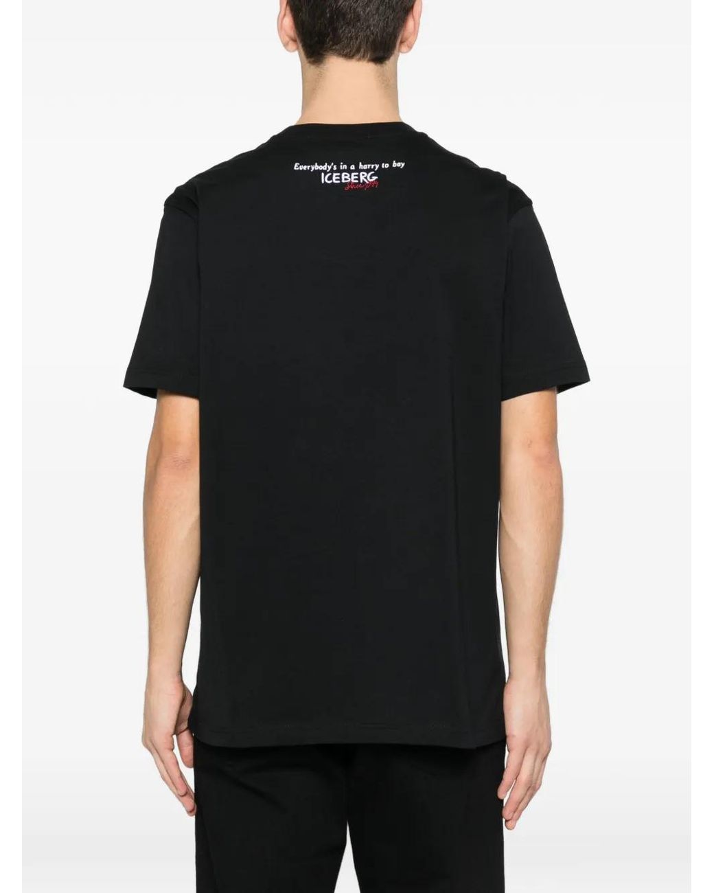 Iceberg Black Peanuts Print T-Shirt for men