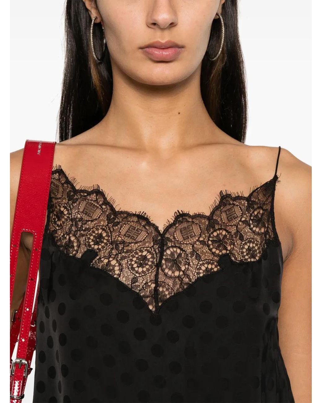 Givenchy Black Lingerie Top With Lace Detail