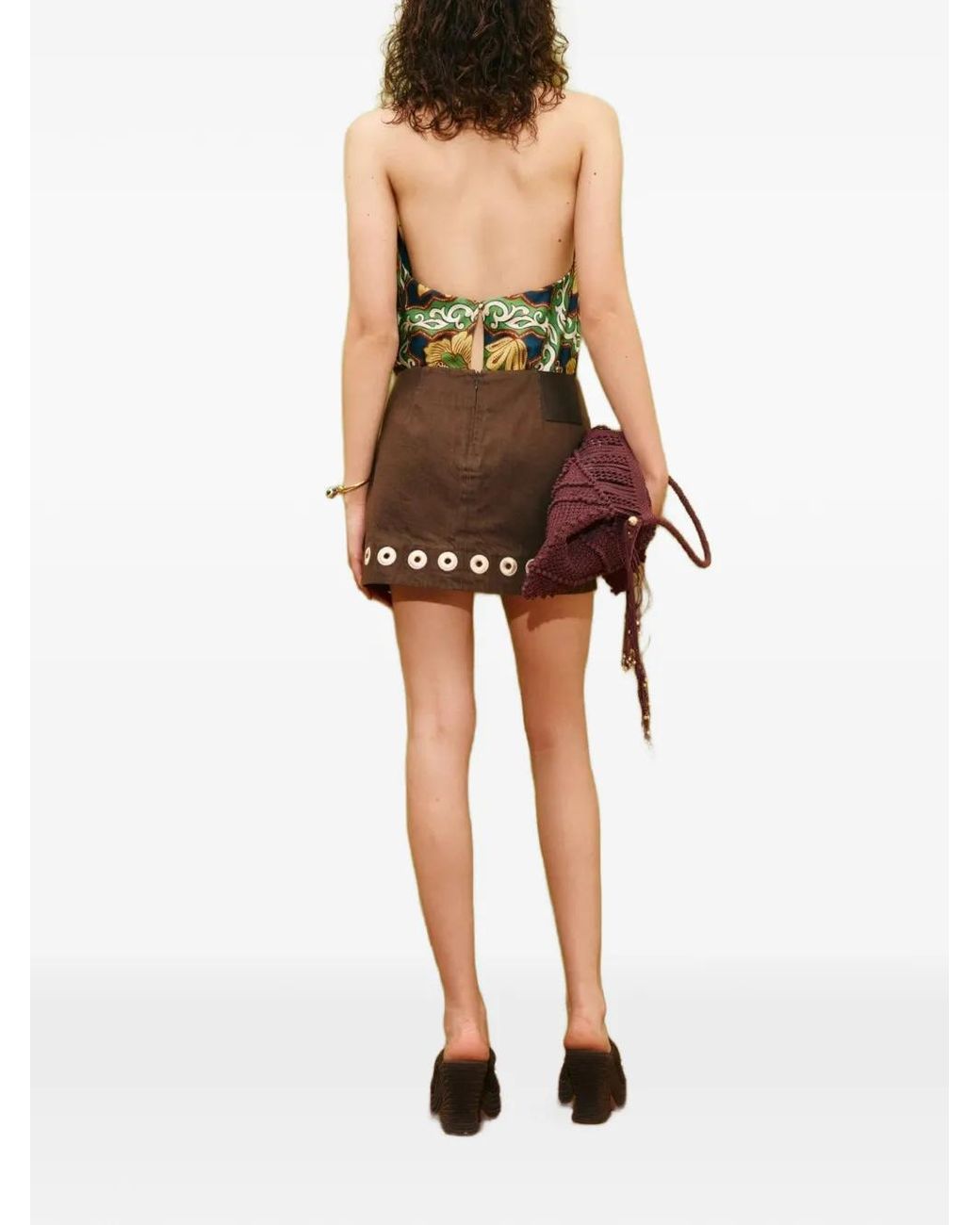 ALÉMAIS Brown Tobe Denim Skirt