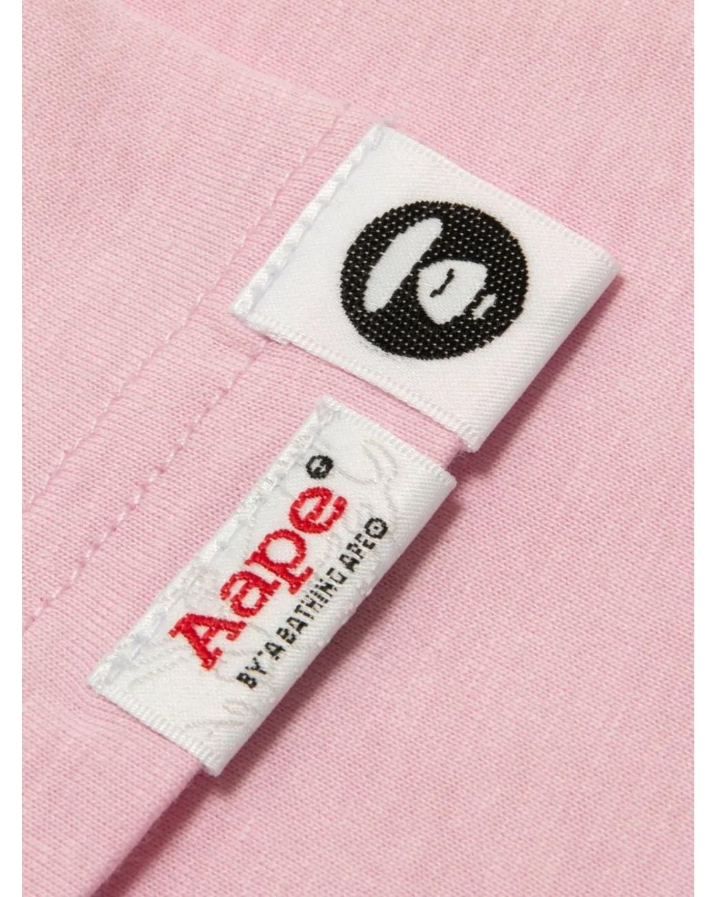 Aape By A Bathing Ape Pink Graphic-Print T-Shirt