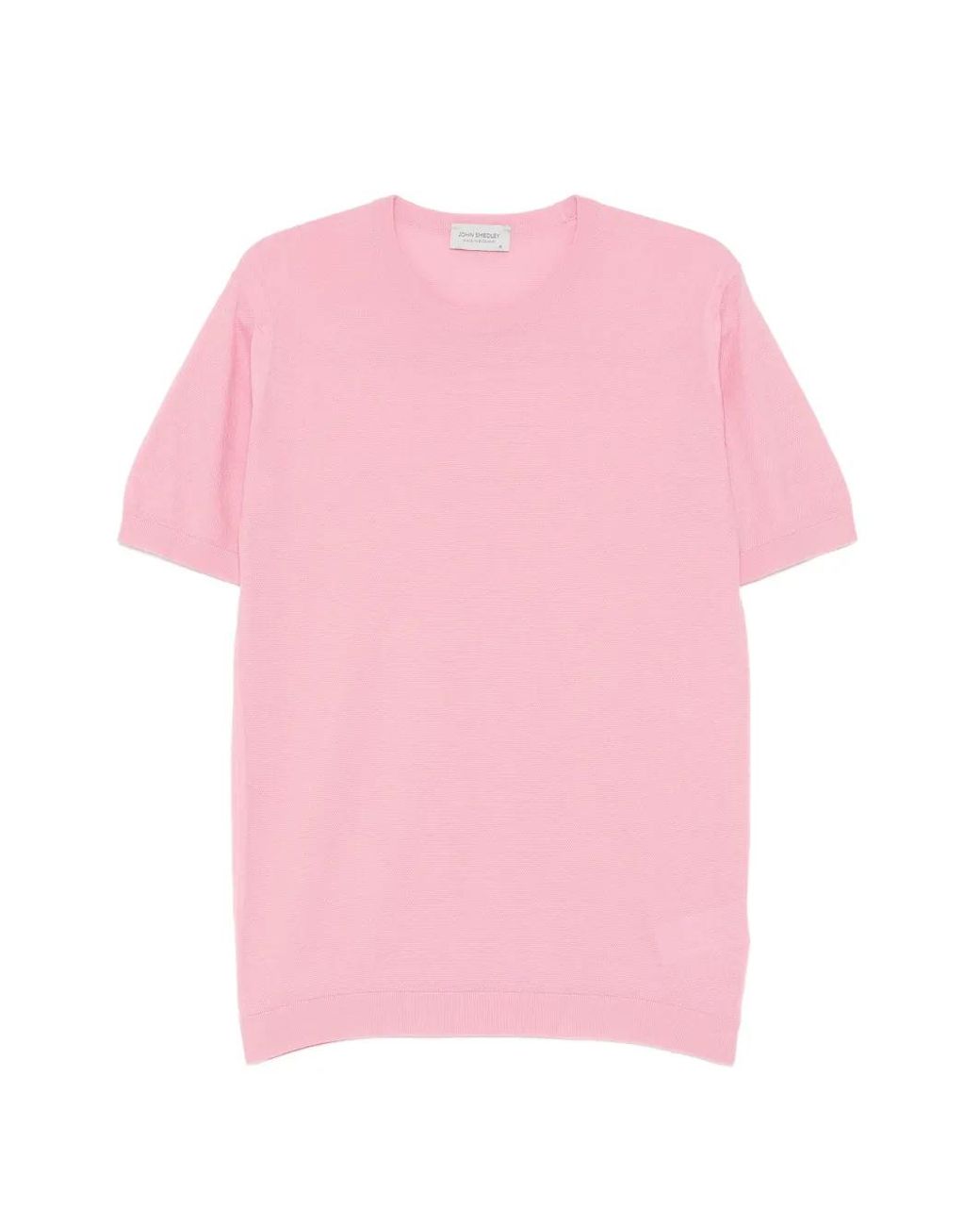 John Smedley Pink Park Pique Ribbed T-Shirt for men