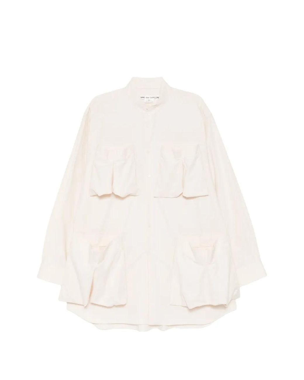 Comme des Garçons White Pleated-Pocket Shirt