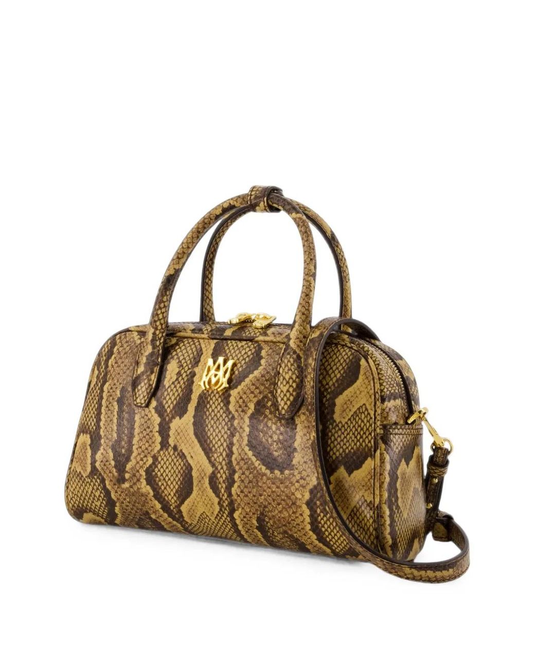Amiri Metallic Python Embossed Ma Bowling Bag